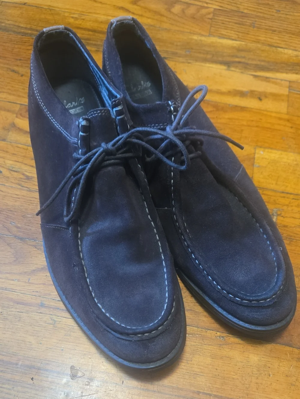 Clarks Delsin Leather Oxford Casual Suede Shoes Loafers Deep Brown Size 13M